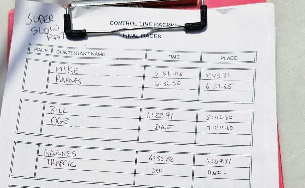 Control log form on a clipboard with handwritten entries.