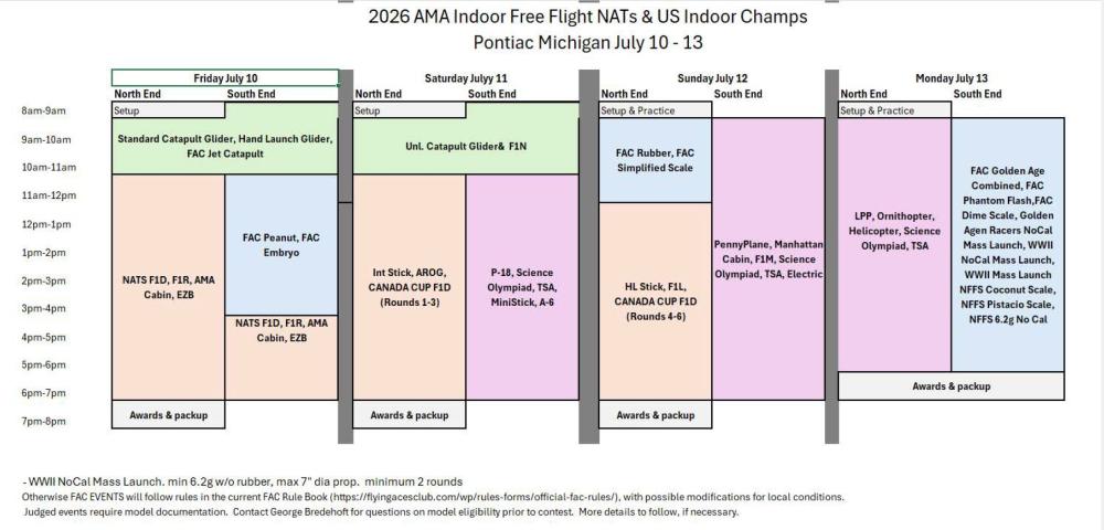 Chart of APA Atlantic Coast tournament schedule, showcasing events and venues.