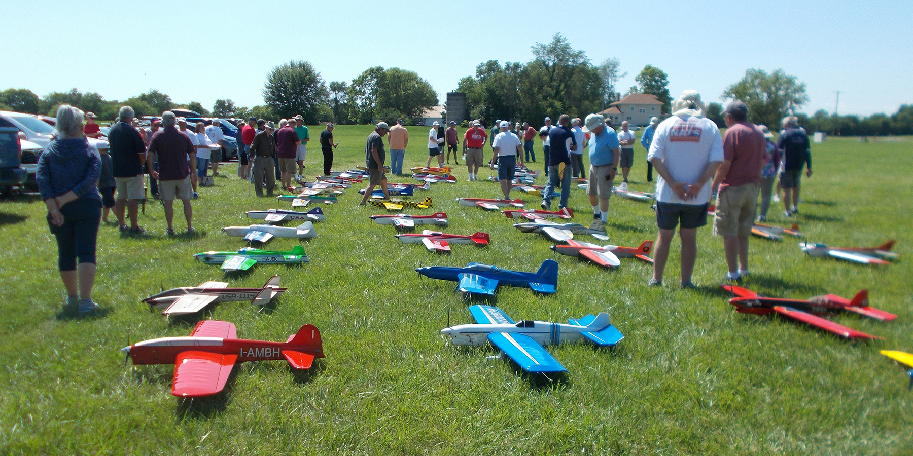 View of the airplanes after they were brought out to be inspected by the pilots themselves.