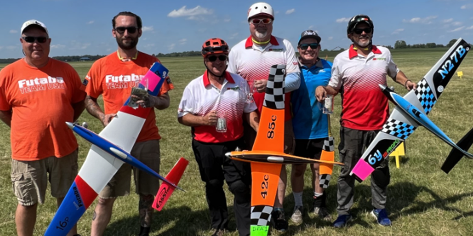 The Super Final winners. L-R: Marcus Blanchard (caller for Bryan), Bryan Blanchard (winner of the finals), Dan Coe (second), cal