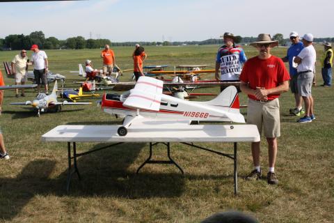 David Marenberg has his DH Beaver static judged before flight competition begins.