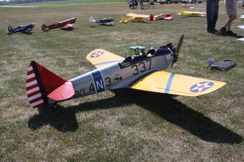 Tim Dickey from Arizona with his PT-23 waiting for static judging. Fairchild ran out of Ranger engines and ended up installing radials.