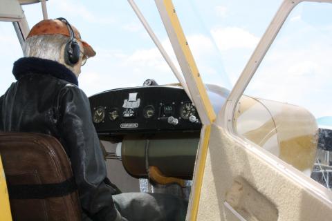Inside the cockpit of Ted’s Aeronca Champ.