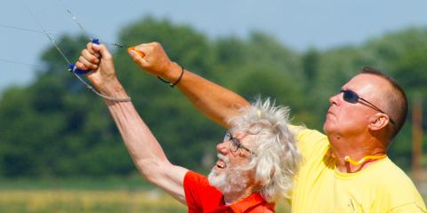 Ed Brzys (left) flies Brian Stas in the Fast Combat final. Ed won this match, won Speed Limit Combat on Thursday, and placed fourth in 1/2A Combat earlier in the day.