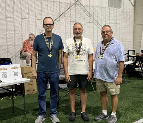 A6 winners (L to R), Hamish Christie - 1st, Rey Mazzocco - 3rd, Don Slusarczyk – 2nd.