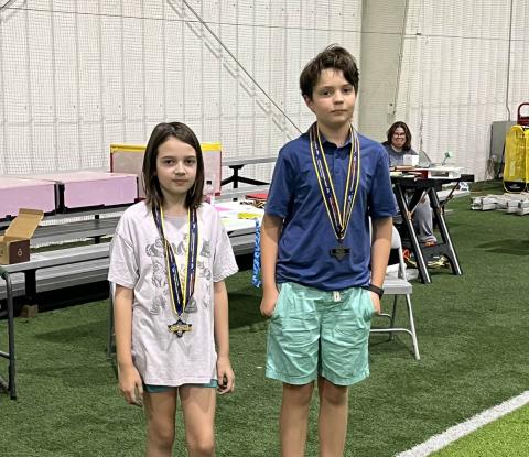 Junior Pennyplane winners (L to R), Jaden Andraka - 1st, Miles Polischuk - 2nd.