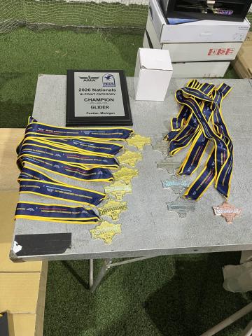 Don Slusarczyk’s prize table before the final round of awards.