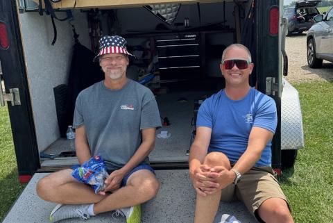 Jason Shulman and Chad Northeast relaxing before their second rounds.