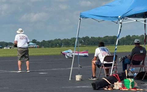 Jerry Budd taking off for the judges in round 2 of Masters.