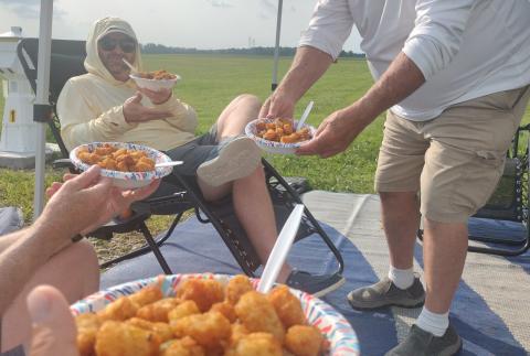 A hot dish respite after a hard day of flying. A hot dish respite after a hard day of flying.