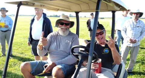 Doug Adams and Josh Glaab cutting up while transporting their gear across the field to our forts.