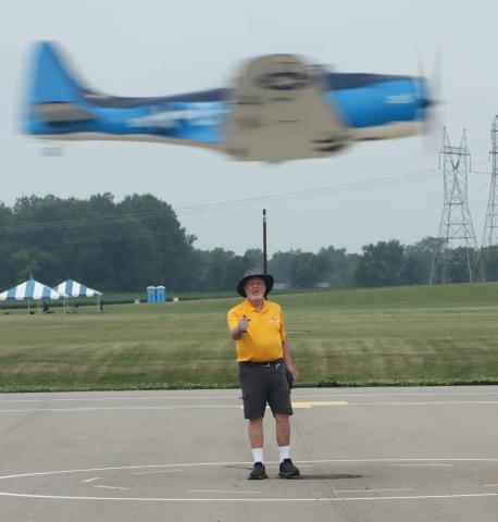 Fred Cronenwett flying his SBD Dauntless in Fun Scale.