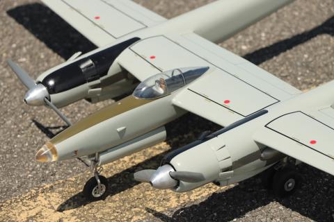 A close-up view of the XF-11 showing the details.