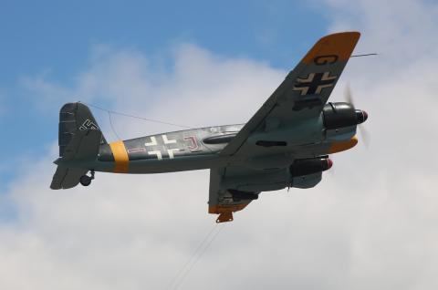 Chuck Synder’s F4B Henschel HS-129 with the gear retracted.