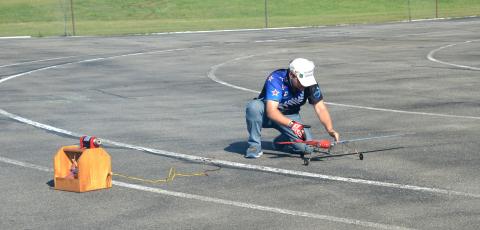James VanSant launching his fathers "D " Plane.