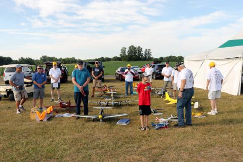 A group shot around the models.