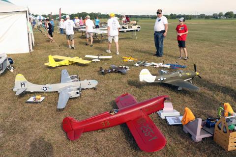 A group shot around the models.