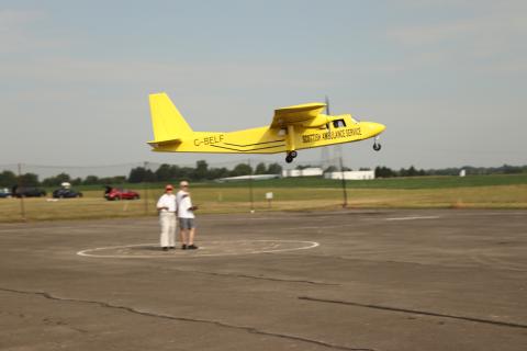 Peter Bauer’s Islander flying.