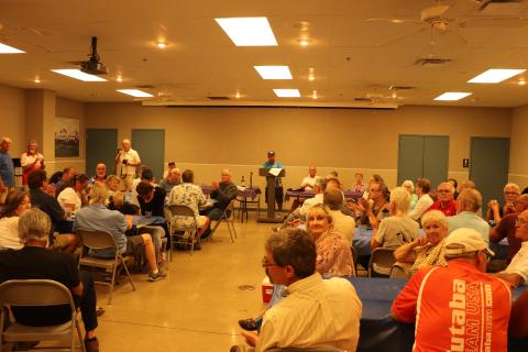 The NASA banquet included RC and Control Line pilots.