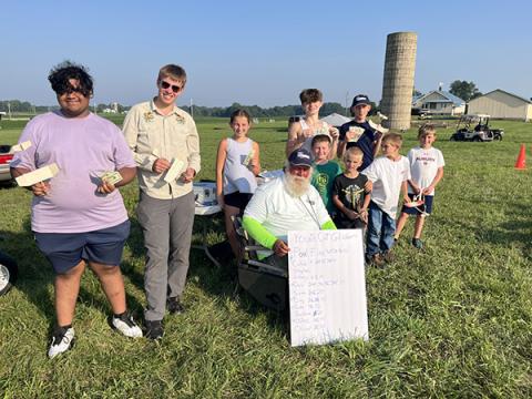 Youth Catapult gang and their cash prizes.