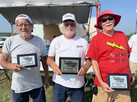 AB Classic winners on Monday (L-R) Gerald Brown 3rd, Ronnie Thompson 1st, Dan Berry 2nd.