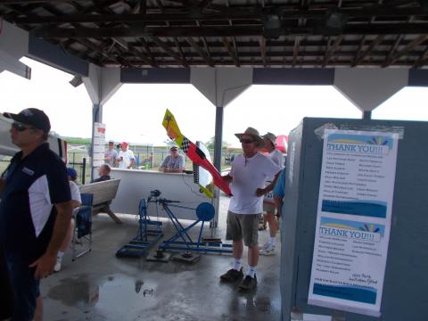 Paul Walker awaits his turn to get his plane weighed.