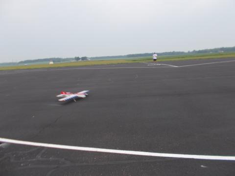 Steven Daly landing during a practice flight.