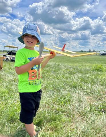 Paul Finn, the youngest competitor at the FF Nats, with a P-30.